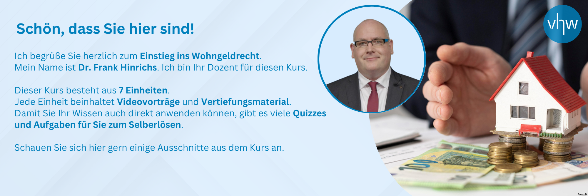 Willkommen im Kurs Einstieg ins Wohngeldrecht