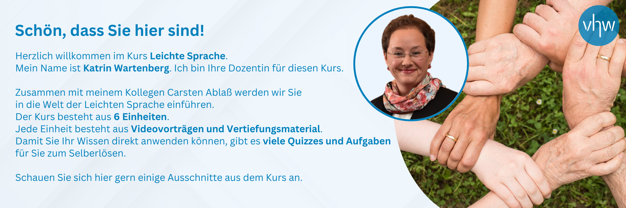 Willkommen im Kurs Leichte Sprache