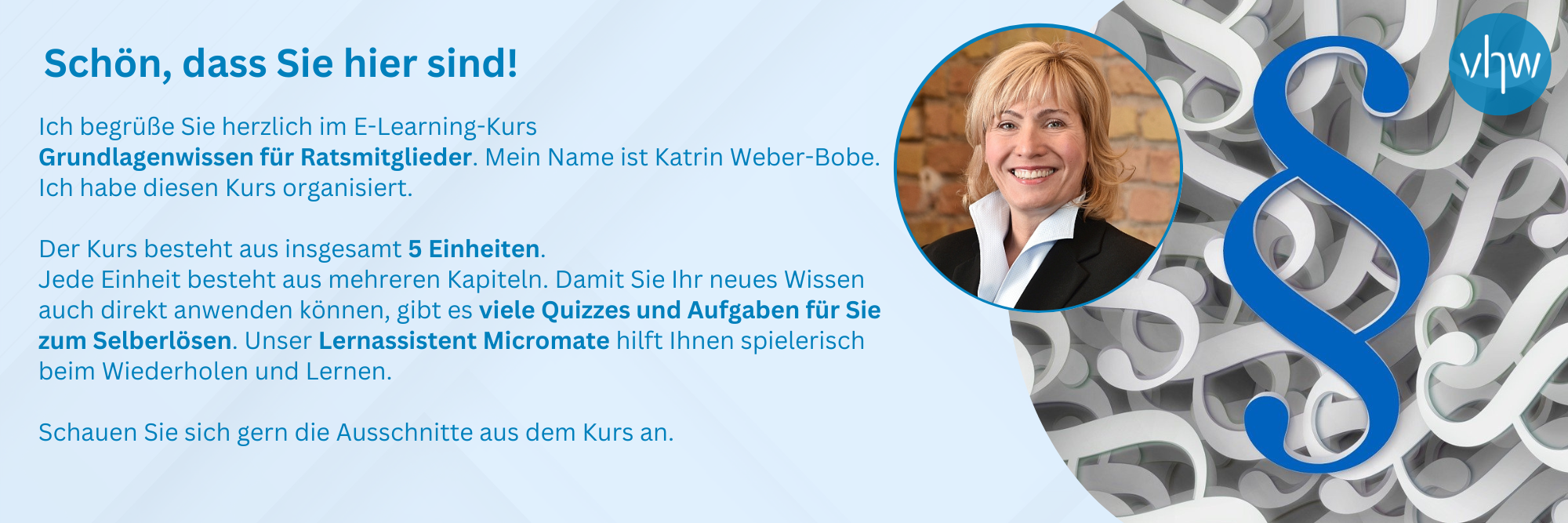 Willkommen im Kurs Grundlagenwissen für Ratsmitglieder