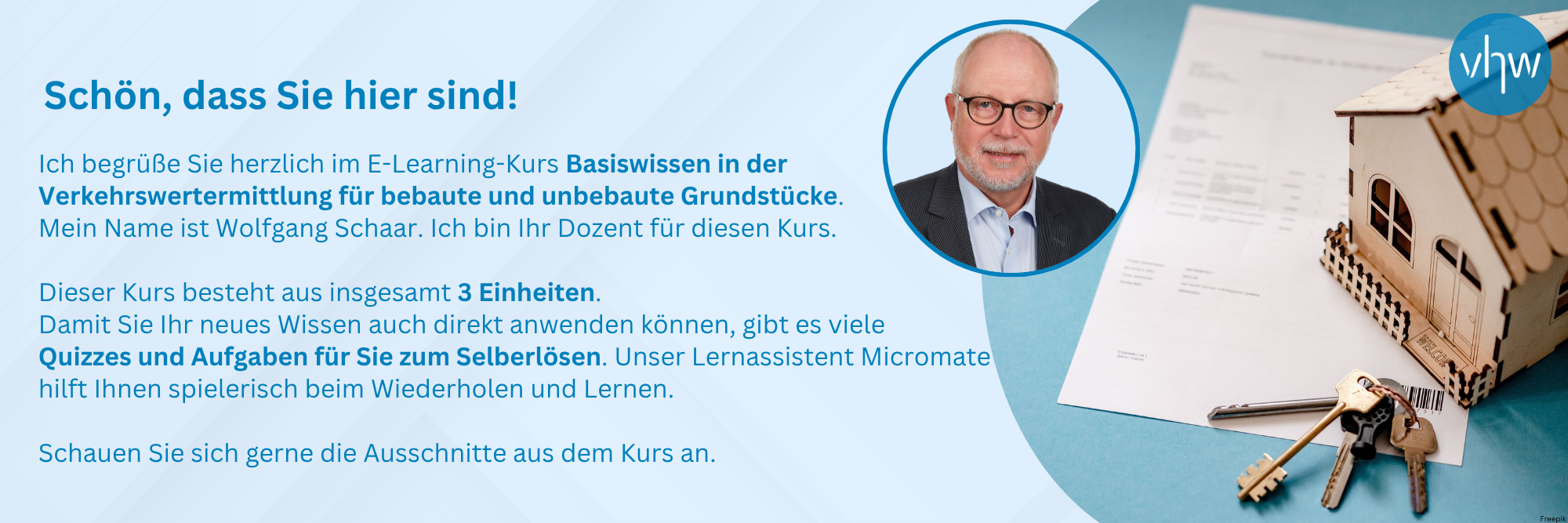 Willkommen im Kurs Verkehrswertermittlung