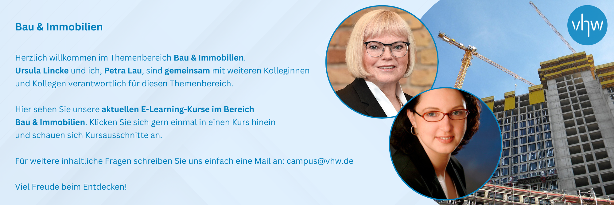 Willkommen im Themenbereich Bau & Immobilien.
